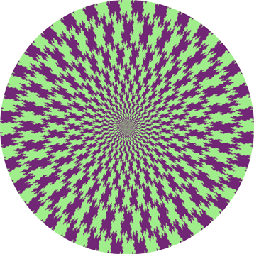 Colored fractal spiral illusion